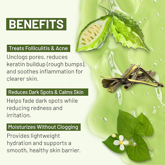 ABERA Folliculitis BHA Shower Gel High-Performance Folliculitis Body Wash Wild Bitter Melon Extract Reduces Back Acne &amp Hyperkeratosis 2 Boxes + Titanium Armpit Serum Roller