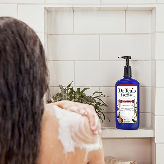 Dr Teal's Body Wash with Pure Epsom Salt with Shea Butter &amp Almond Oil 24 fl oz (Pack of 4)