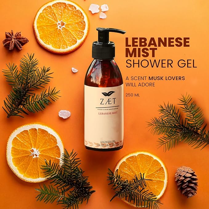 250ml Lebanese Mist Shower Gel – Rejuvenating Body Wash for Women &amp Men Deep Cleansing Hydrating Shower Gel for Dry Skin and Other Skin Types – Luxury Beauty Daily Body Cleanser