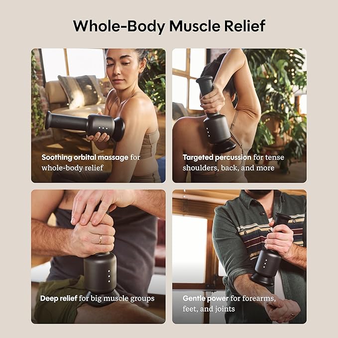 Rally Orbital Massager – Low Impact High Performance Cordless Full-Body Recovery Device - 3 Attachments Whisper-Quiet Calm Tech – Elite Muscle Relief for Athletes &amp Everyday Wellness
