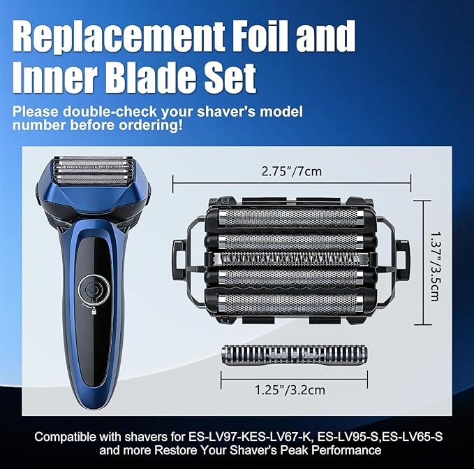 WES9032P Replacement Outer Foil and Inner Blade SetCompatible with Panasonic ARC5 5-Blade Shavers ES-LV97-KES-LV67-KES-LV95-SES-LV65-S (1 Count)