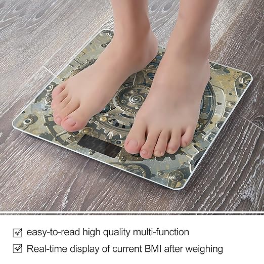 Steampunk Mechanical Gears Scale for Body Weight Smart Scales Digital Bathroom Scale High Precision Weighing Scales with Large Display Weighing Machine for People