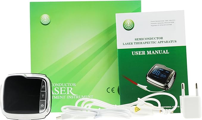 Multifunctional 650nm Red Light Therapy Watch with Nasal Probe Home Care Therapy Wrist Watch with Bright LCD Easy to Operate (10 x 650nm)