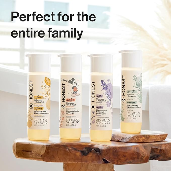 The Honest Company 2-in-1 Cleansing Shampoo + Body Wash Gentle Enough for Baby Dermatologist Tested Tear-Free Hypoallergenic Fragrance-Free