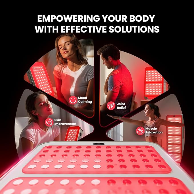 Red Light Therapy Panel - 660nm &amp 850nm Infrared Light Therapy Lamp with Smart App Control 330 LEDs High Power Device at Home for Body Face Recovery Skin Health 650W (PRO650)