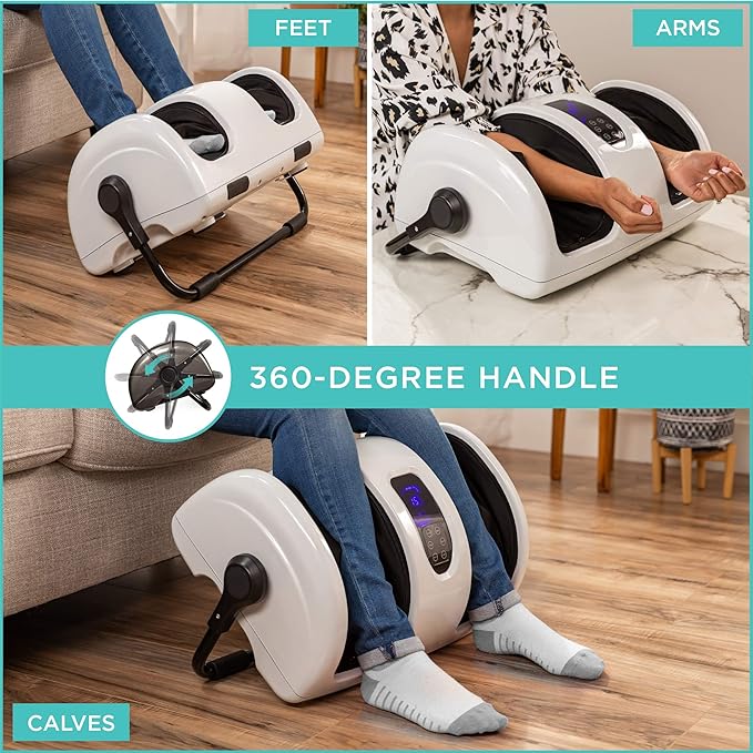Best Choice Products Heated Shiatsu Foot Massager for Pain Relief Plantar Fasciitis Neuropathy Blood Circulation w/Compact Design - Pearl White