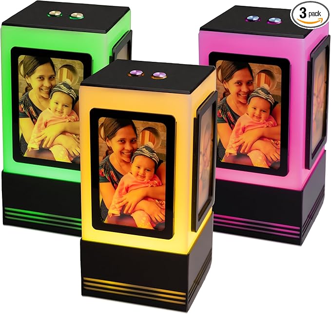 Telepathy® - Friendship Lamp® with 4 Insertable Photos - No Subscription Needed | Long Distance Wi-Fi Lights (Set of 3)