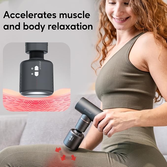 arboleaf Thermacool Massage Gun Deep Tissue with Heat and Cold Head Full-Metal Electric Portable Hand Held Massager Gun for Back Body Sore Muscles Pain Relief