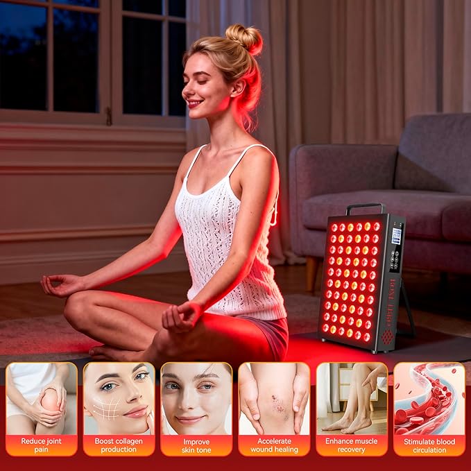 Red Light Therapy for Face and Body Infrared Light Therapy with Timer &amp Remote Control Quad Wave 660nm 850nm 630nm 940nm Near Infrared Light Therapy Panel Portable Dual Chip LED Device for Body