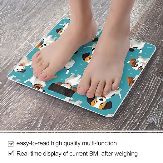 Cartoon Dog Bathroom Scale Ultra-Bright Liquid Crystal Screen Weight Scale Accurate Bathroom Body Scales for Body Weight Bathroom Pet Home Bedroom Gift-Giving
