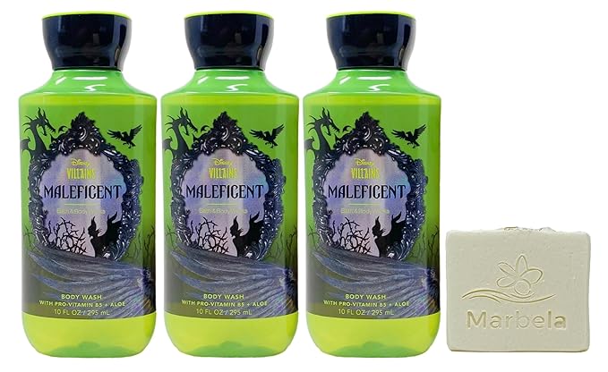 Bath &amp Body Works Disney Villains Collection Maleficent - 3 Body Wash - with a Natural Oats Soap