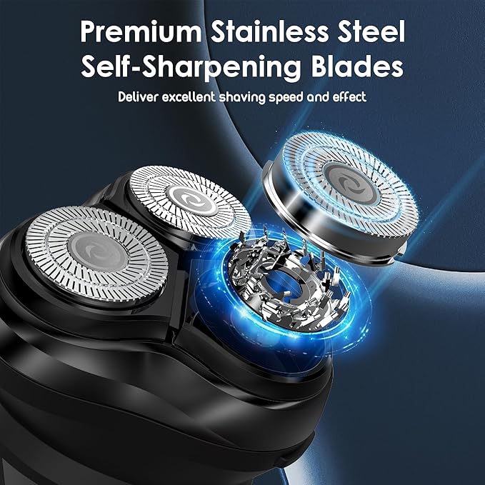Nicebay Electric Razor Electric Shavers for Men Wet/Dry Shaver LED Display IPX7 Waterproof Electric Shaver Rechargeable Cordless Shavers for Men