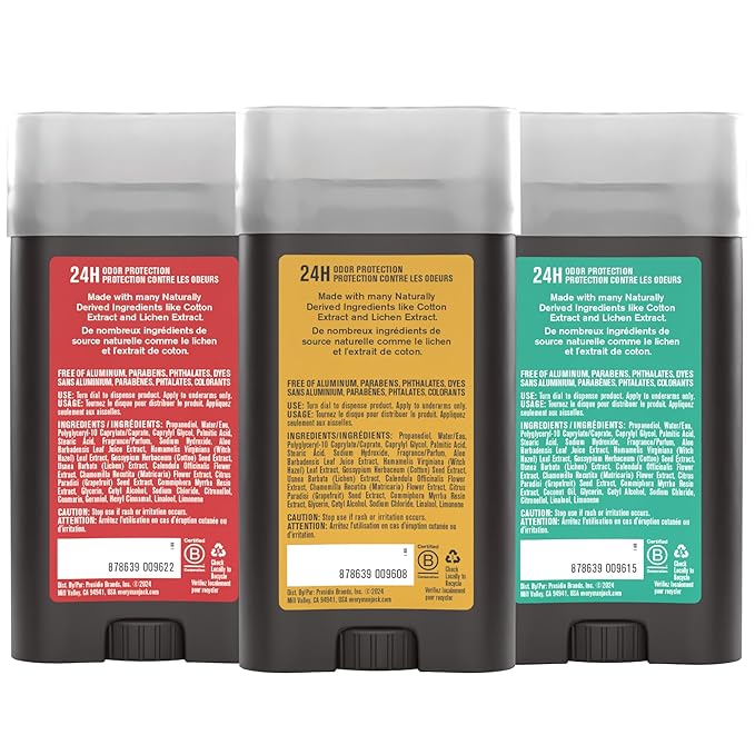 Every Man Jack Men's Deodorant Variety Set - Three Full-Sized Deodorant Sticks with Clean Ingredients &amp Incredible Scents - Cedar + Red Sage Amber + Sandalwood Sea Mineral + Citron - 3 oz - 3 Pa