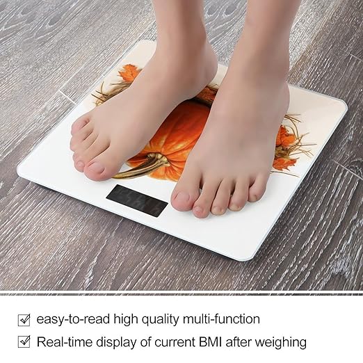 Fall Pumpkin Bathroom ScaleHighly Accurate Digital Weighing Machine for People Bright LED Display Weight Scale for The Aldult Home Use