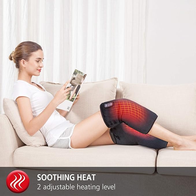 Comfier Back Massager Knee Massager Bundle | Deep Tissue Kneading Massage Seat Cushion Massage Chair Pad for Full Back Pain Relief Electric Body Massager for Home or Office Chair use