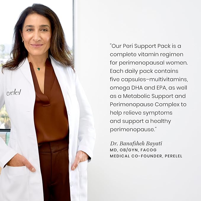 Perelel Peri Support Pack Perimenopause Vitamins for Women for Womens Nutrition Support &amp Overall Wellness Soy &amp Gluten Free Non GMO 30 Daily Pill Packs