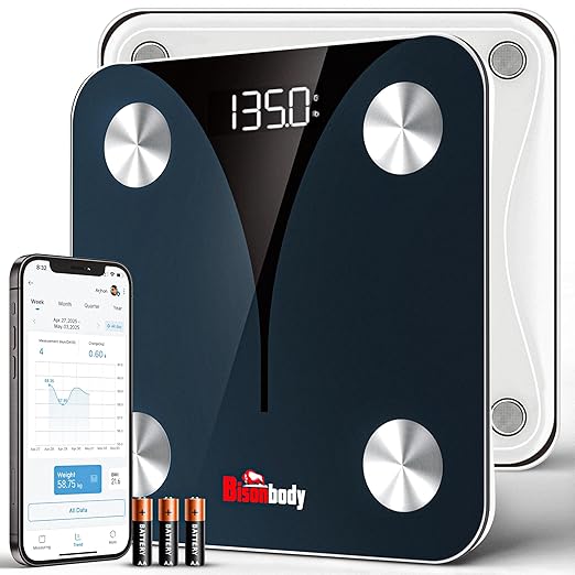 Smart Digital Body Scale – Detects 20 Body Composition Metrics Including Weight BMI Body Fat and Much More – Connects to Smartphone App – Supports 8 Users – Digital Family Scale
