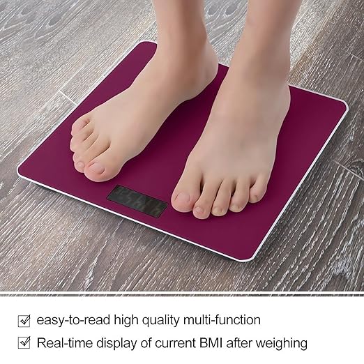 Smart Scale for Body Weight Digital Bathroom Weighing Scale Energy Saving Scale Rose Red