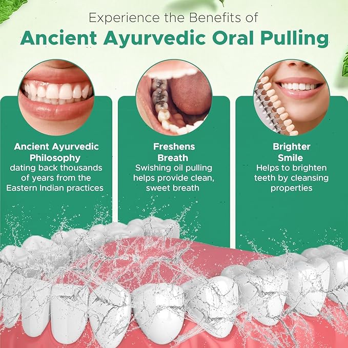 Dale Audrey Nano Hydroxyapatite Mouthwash Oil Pulling for Teeth and Gums | Mint Flavored Organic Mouthwash for Bad Breath | Essential Oils for Teeth Whitening &amp Fresh Breath Natural Mouthwash 8 oz