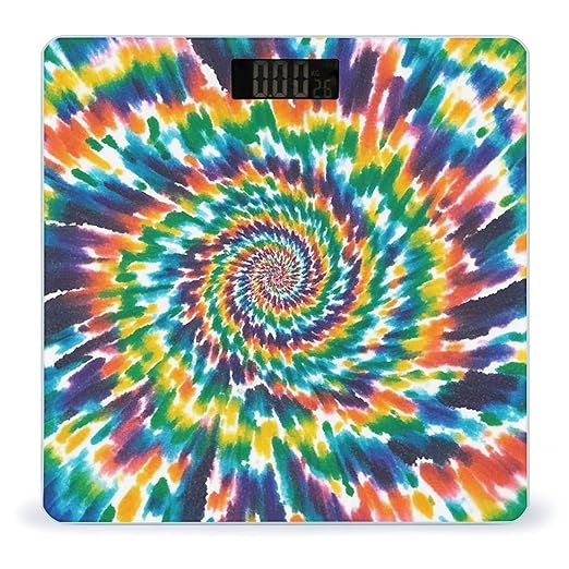 Colorful Spiral Tie Dye Scale for Body Weight Smart Scales Digital Bathroom Scale High Precision Weighing Scales with Large Display Weighing Machine for People