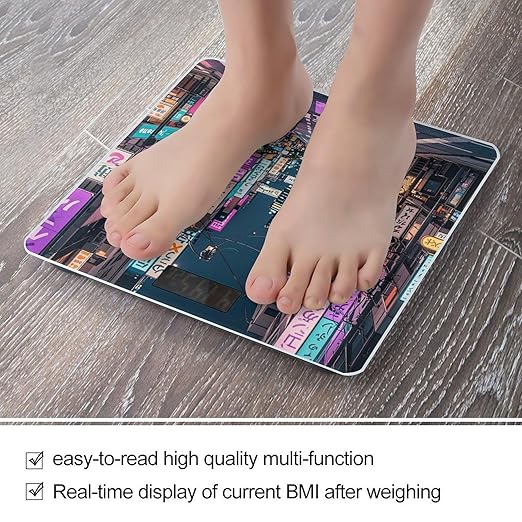 Purple Tokyo Streets Scale for Body Weight Smart Scales Digital Bathroom Scale High Precision Weighing Scales with Large Display Weighing Machine for People