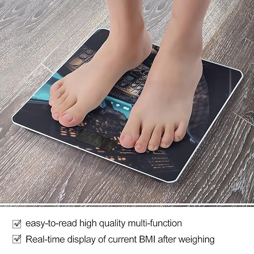 Airplane Weight Scale Digital Electronic Scales Bathroom Scale Larg LCD Backlight Display High Precision MeasurementsTempered Glass