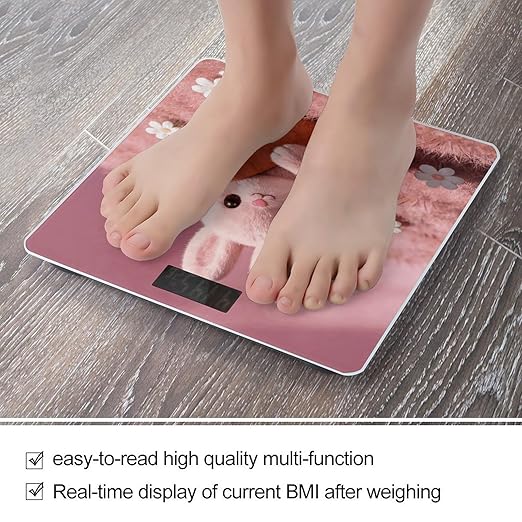 Bubblegum Pink Smart Scale for Body Weight Digital Bathroom Scale Toughened Glass Weight Scale with Large LCD Backlight Display High Precision Scales Weighing Machine