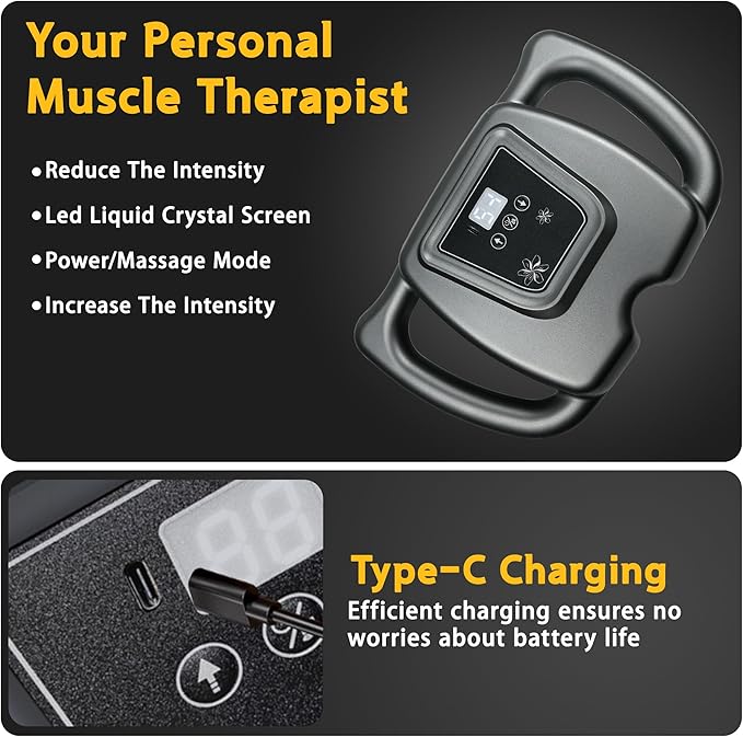 24 Head Massage Gun Set Deep Tissue Percussion Massager 9 Modes 99 Intensities Massage Gun for Legs Shoulders Back Body Muscle Pain Relief Massage Gun Deep Tissue