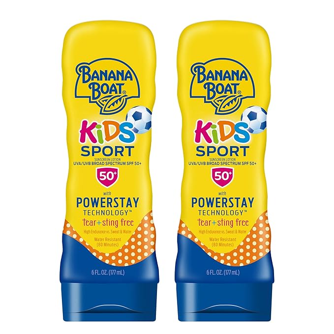Banana Boat Sport Kids Sunscreen Lotion SPF 50 Bundle | Lotion Sunscreen for Kids Childrens Sunblock SPF 50 Sting Free Tear Free Broad Spectrum 6oz each (6 Twin Packs 12ct Total)