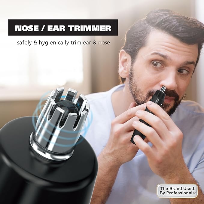Wahl DualTech® Pro Series® 2 in 1 Lithium Battery Dual Sided Eyebrow Trimmer and Nose Hair Trimmer for Men – Model 3025698