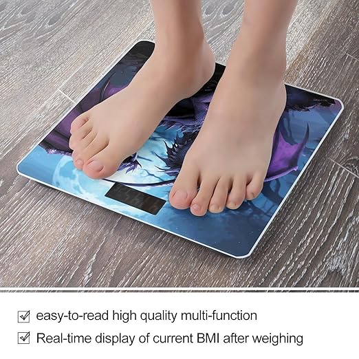 Purple Dragon Purple Moon Weight ScaleClear LED Display Bathroom Digital Weighing ScaleTempered Glass Digital Bathroom Scale for Body Weight Capacity Up to 400 Lbs