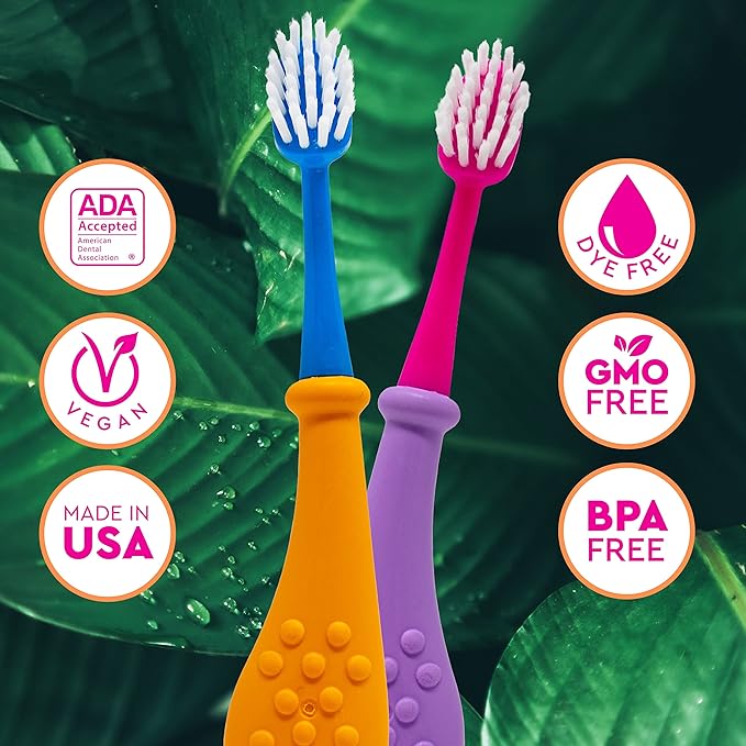 RADIUS Big Kidz Forever Brush Replaceable Head for Children 6 Years and Up BPA Free ADA Accepted for Growing Teeth and Gums 2 Heads - Extra Soft