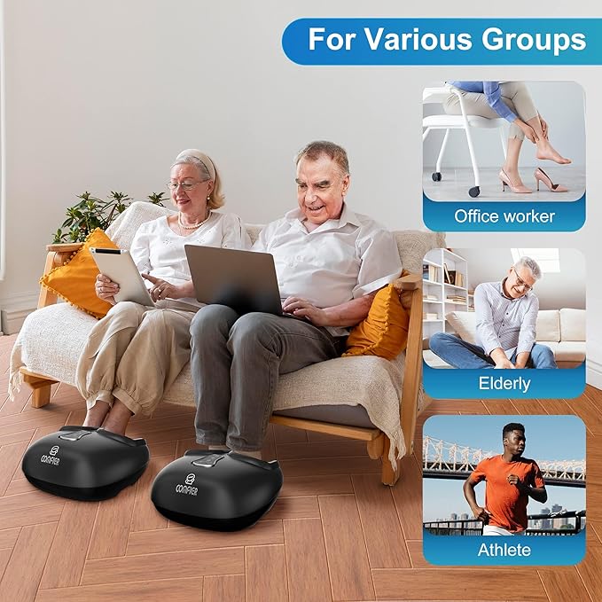 COMFIER Shiatsu Foot Massager MachineFeet Massager for Plantar FasciitisNeuropathy Pain with Heat VibrationRolling CompressionGifts for MenWomen Fits Size up to 13IN Multiple Modes