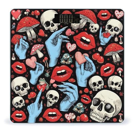 Women's Digital Bathroom Weighing Scale Automatic Switch Energy Saving Scale Smart Scale for Body Weight Halloween Goth Skull Mushroom Vampire Magic Witch Witchcraft
