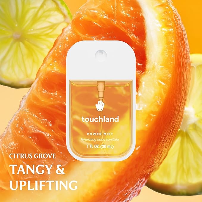 Touchland Hydrating Hand Sanitizer Spray – Fresh Trio Set (Frosted Mint Citrus Grove Lemon Lime) – 3 x 1 FL OZ Travel Size Mists