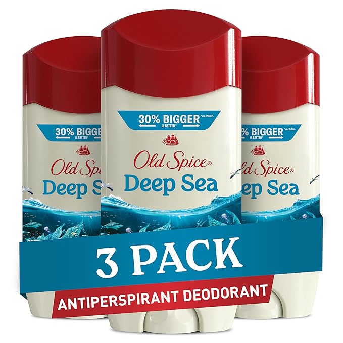 Old Spice Men's Antiperspirant &amp Deodorant Deep Sea with Ocean Elements 3.4oz (Pack of 3)