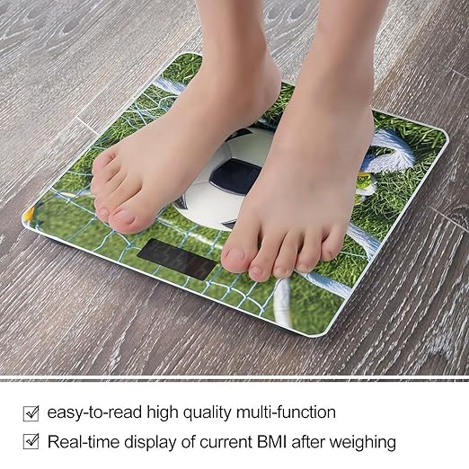 Cool Soccer Ball Scale for Body Weight Highly Accurate Digital Bathroom Body Scale Digital Bathroom Scales for People Anti-Slip Large LCD Display Smart Scales