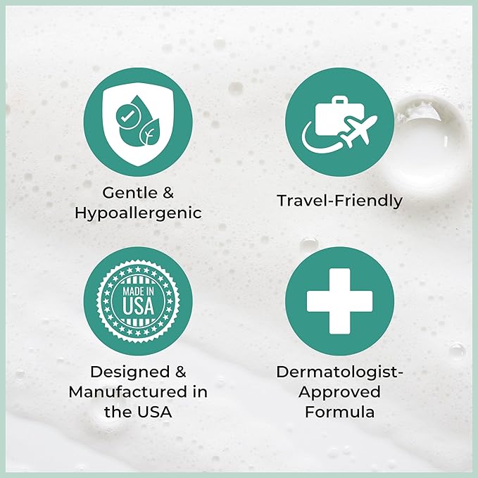 Nurture Rinse Free Body Wash &amp Shampoo w/Aloe | Hospital Grade Hair &amp Body Waterless Cleansing Foam | Women Camping Elderly &amp Hospital Patients | Shower Bath Hand Soap for Sensitive Dry