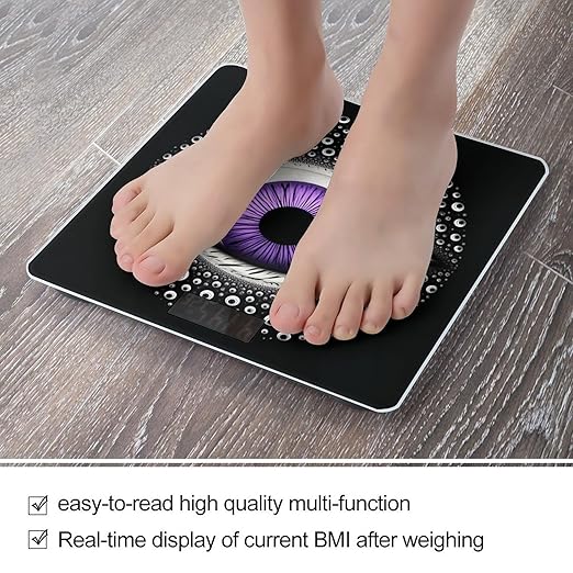 Evil Eye Weight Scale Large Digital Bathroom Scales with Bright LED Display Non Slip Digital Scale and Step On Fashion Weighing Machine for Body