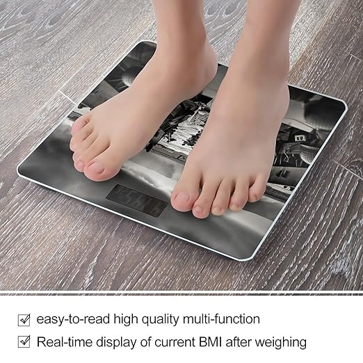 Photo of Normandy Landings Bathroom Scale Rounded Smart Scale for Body Weight Automatic Power On/Off Weight Scales Accurate Bathroom Digital Scales for Pet Home Bedroom Kitchen