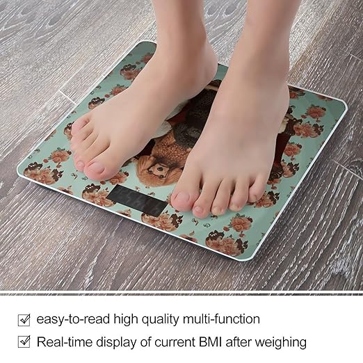 Poodles Dogs Weight Scale Large Bathroom Scales Digital Weight with Bright LED Display Non Slip Automatic Weighing Scale Fashion Weighing Machine for Body