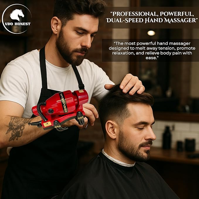 Powerful Double Speed Floating Action for Full Body Massager Corded Electric Powered Barber Massager Red