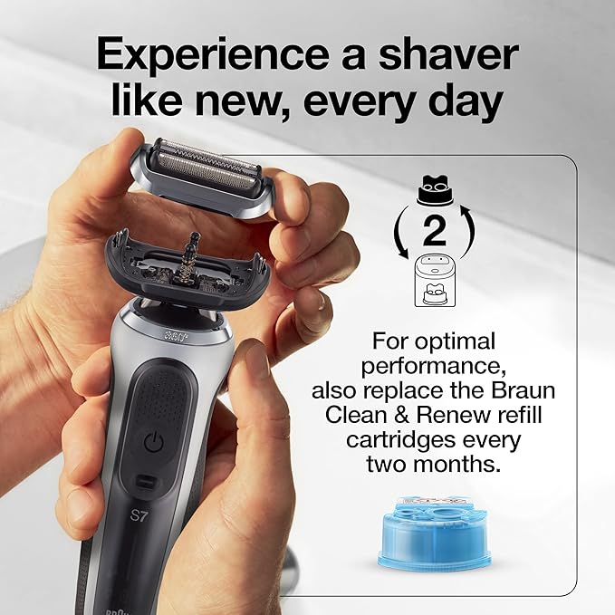Braun Series 7 New Generation Electric Shaver 73s Replacement Head Compatible with 7020s 7025s 7085cc 7027cs 7071cc and 7075cc Shavers (Pack of 2)