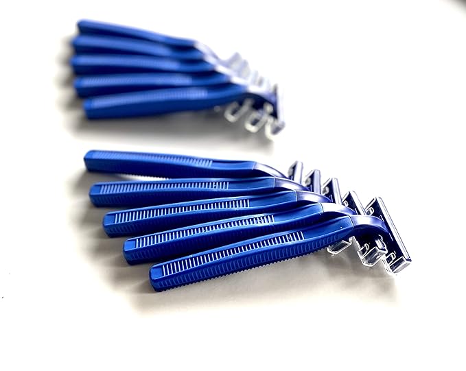 100 Box of Razor Blades Premium Disposable Stainless Steel Hospitality Quality Shavers High End Twin Blade Razors for Men and Women with Aloe Vera Lubrication Strip