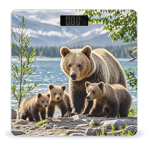 Mother Bear and Cubs Scale for Body Weight Smart Scales Digital Bathroom Scale High Precision Weighing Scales with Large Display Weighing Machine for People