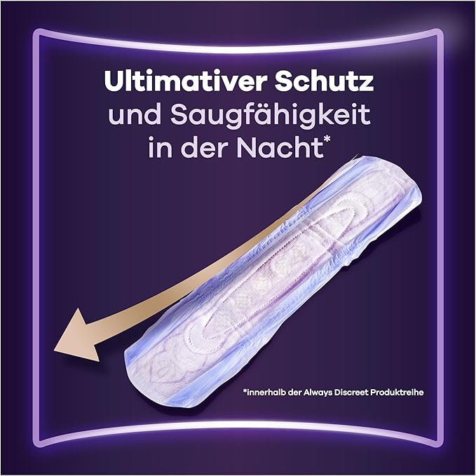 Always Discreet Ultimate Night Incontinence Pads for Women Pack of 8