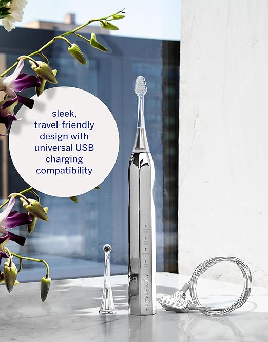 Supersmile Zina45™ Sonic Pulse Toothbrush – Angled Brush with polishing Head for Advanced Cleaning – for Visibly Whiter Teeth and Healthier Gums