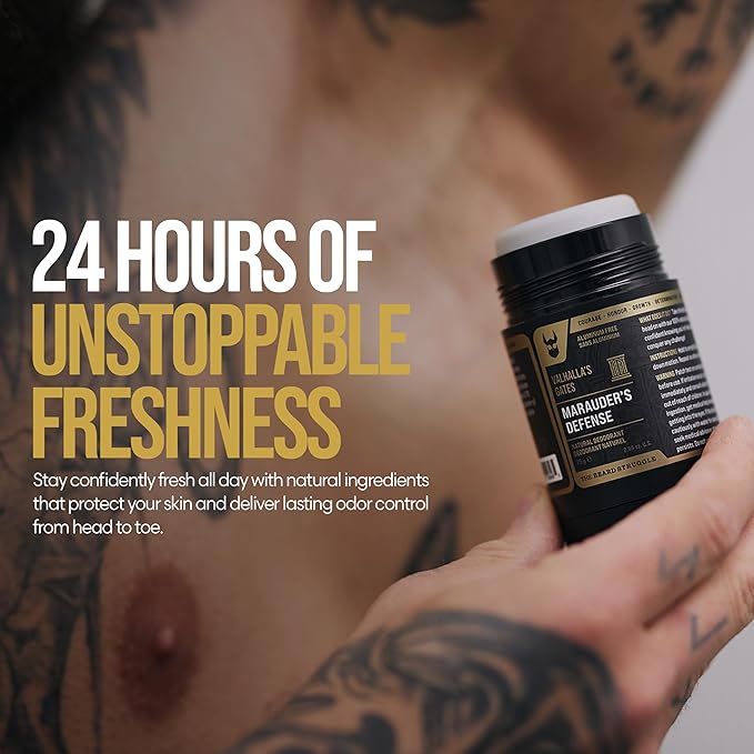 The Beard Struggle Marauder's Defense - Natural Charcoal Infused Deodorant Men Aluminum Free - Platinum Collection Vanir's Wisdom 2.65 oz