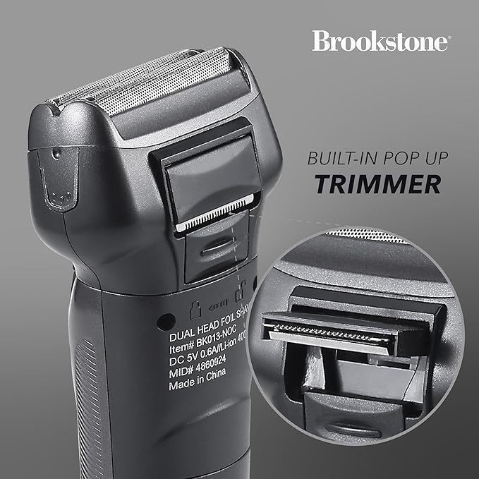 Brookstone - Electric Razor for Men Foil Shaver Precision Foil Blades Comfortable Close Shave Professional Quality (Black)