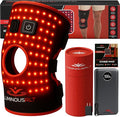 LuminousRLT Red Light Therapy Knee Pad – Adjustable Infrared Knee &amp Elbow Wrap with Auto-Off Timer 180 Red &amp Near-Infrared LEDs